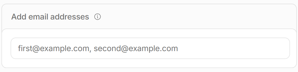 The Add email addresses box on the invite form.